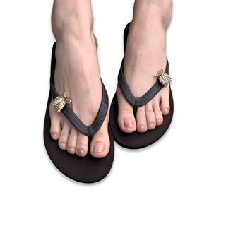 Black Popits Flip Flop for Woman popit sandal with shoe clip Charm Changeable