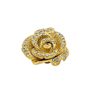Flat Cuff Metal Bracelet for women with Rose Clip Charm