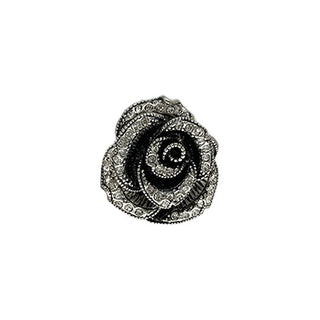 Flat Cuff Metal Bracelet for women with Rose Clip Charm