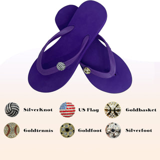 Purple Kids popit Flip Flop for popit sandal with Changeable Charm