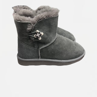 Grey Popit Boot for Woman Flat Boot with Changeable Popits flip flops Shoe Clip Charms