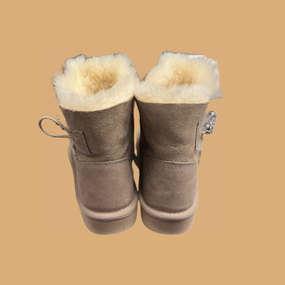 Vanila Beige Popit Boot for Woman Flat Boot with Popits flip flop Shoe Clip Charms Changeable