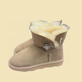 Vanila Beige Popit Boot for Woman Flat Boot with Popits flip flop Shoe Clip Charms Changeable