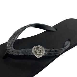 Black Popit Flip Flop for Woman Popit sandal with shoe clip Charm