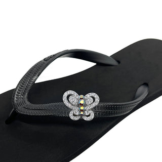 Black Popit Flip Flop for Woman Popit sandal with shoe clip Charm