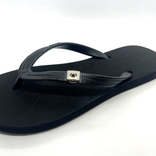 Black Popits Flip Flop for Woman popit sandal with shoe clip Charm Changeable