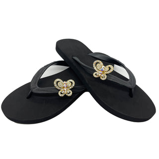 Black Popit Flip Flop for Woman Popit sandal with shoe clip Charm