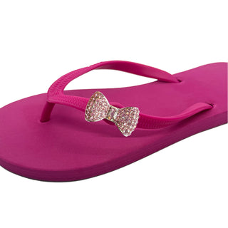 Fuchsia (Rose Pink) Popits Flip Flop for Woman Sandal with shoe clip Charm Changeable