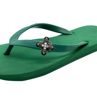 Green Popits Flip Flop for woman popit Sandal with shoe clip Charm Changeable