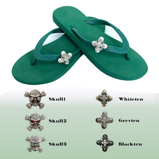 Green Popits Flip Flop for woman popit Sandal with shoe clip Charm Changeable