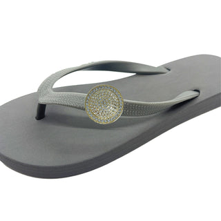 Grey Popits Flip Flop for Woman popit sandal with shoe clip Charm changeable