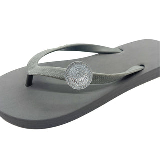 Grey Popits Flip Flop for Woman popit sandal with shoe clip Charm changeable