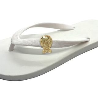 White Popits Flip Flop for woman popit sandal with shoe clip charm Changeable