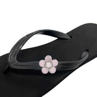 Black Popits Flip Flop for Woman popit sandal with shoe clip Charm Changeable