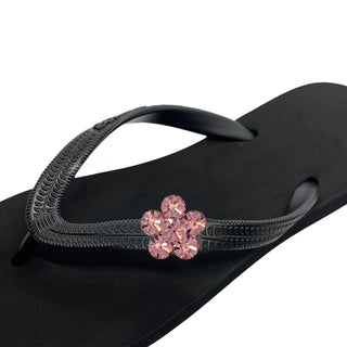 Black Popits Flip Flop for Woman popit sandal with shoe clip Charm Changeable