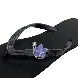 Black Popit flip flop for Woman popit Sandal with shoe clip Charm Changeable