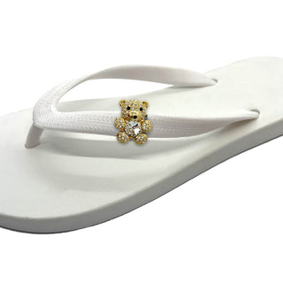 White Popits Flip Flop for woman popit sandals with shoe clip Charm changeable