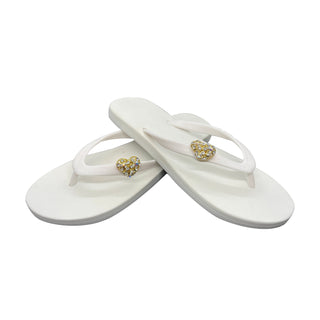 White Popits Flip Flop for woman popit sandals with shoe clip Charm changeable