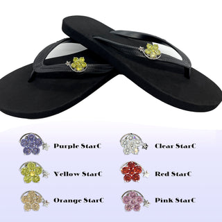 Black Popit flip flop for Woman popit Sandal with shoe clip Charm Changeable