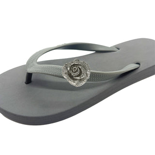 Grey Popits Flip Flop for Woman popit sandal with shoe clip Charm changeable