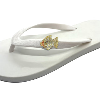 White Popits Flip Flop for woman popit sandal with shoe clip charm Changeable