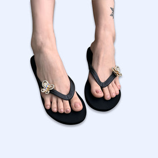 Black Popit Flip Flop for Woman Popit sandal with shoe clip Charm