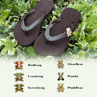 Brown Popit Flip Flop kids Sandal with Changeable Charm