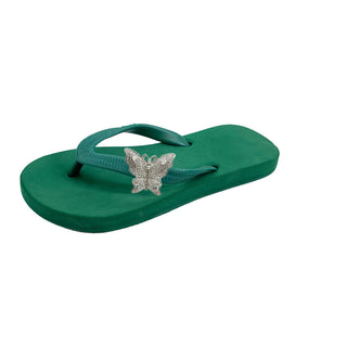 Green Popit Flip Flop kids Sandal with shoe clip Charm